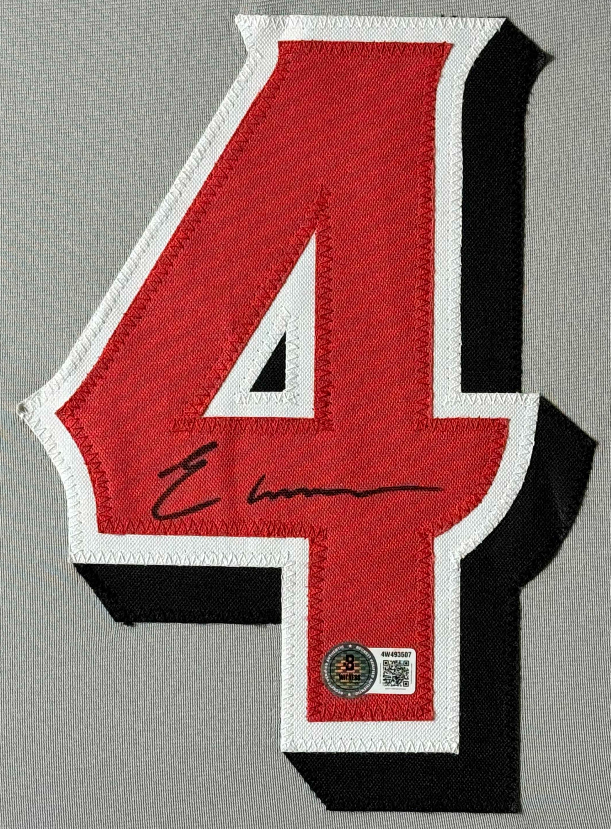 Elly De La Cruz Signed Cincinnati Reds Jersey Framed Beckett COA - Close up of Number