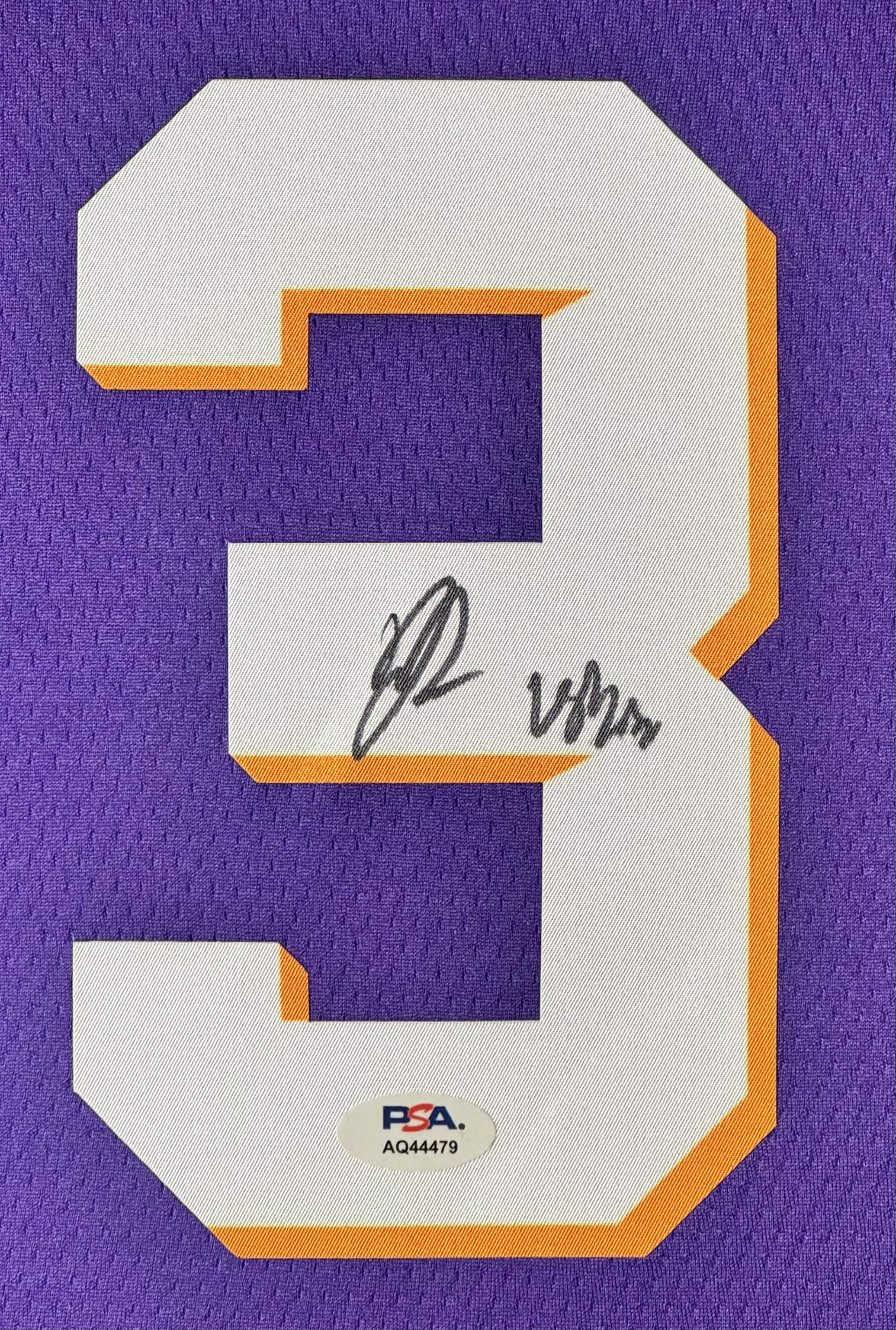 Dillon Brooks Signed Phoenix Suns Nike Jersey Framed PSA COA INSCRIBED - Close up of Number
