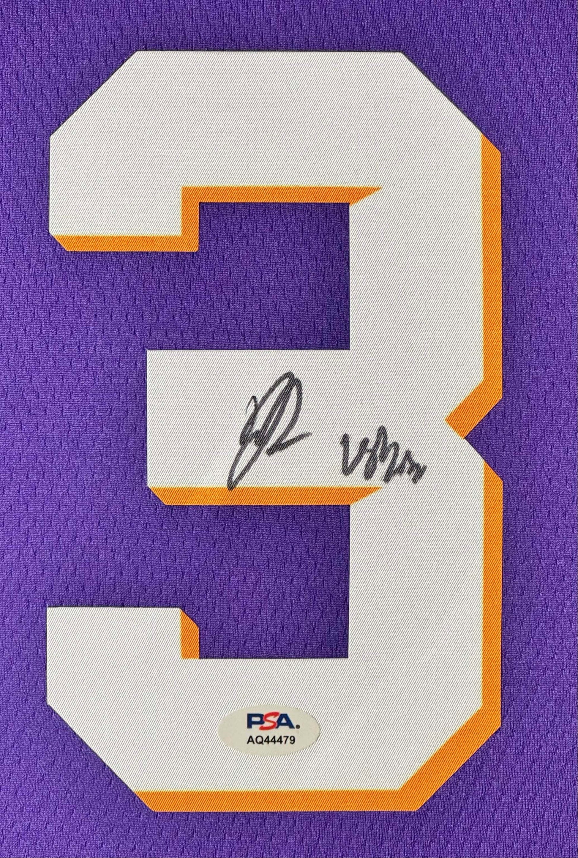 Dillon Brooks Signed Phoenix Suns Nike Jersey Framed PSA COA INSCRIBED - Close up of Number
