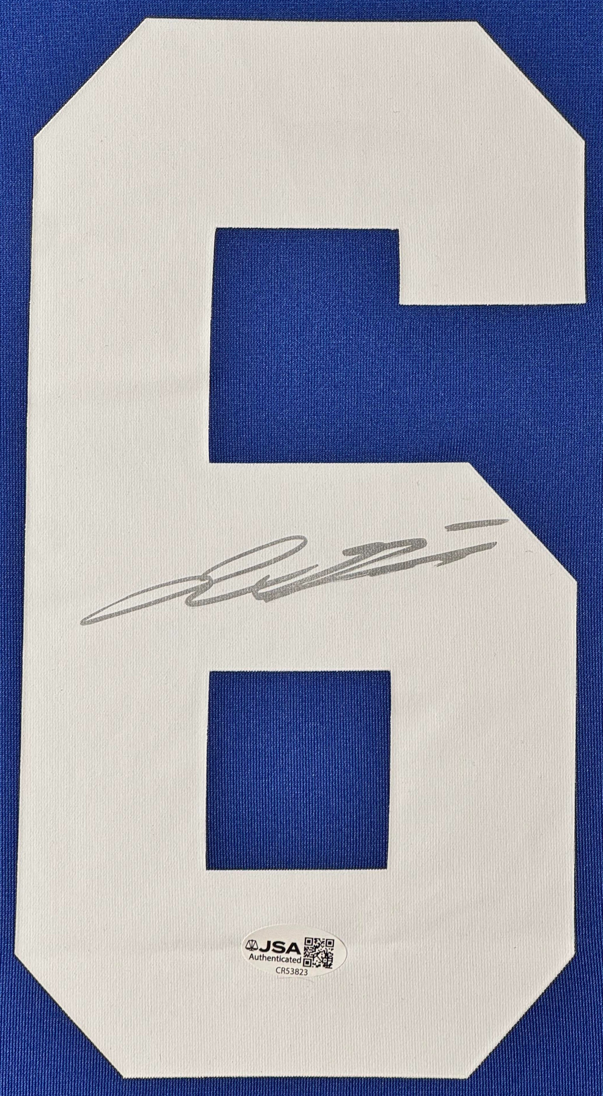 Jaxson Dart Signed New York Giants Nike Jersey Framed JSA COA - Close up of Number