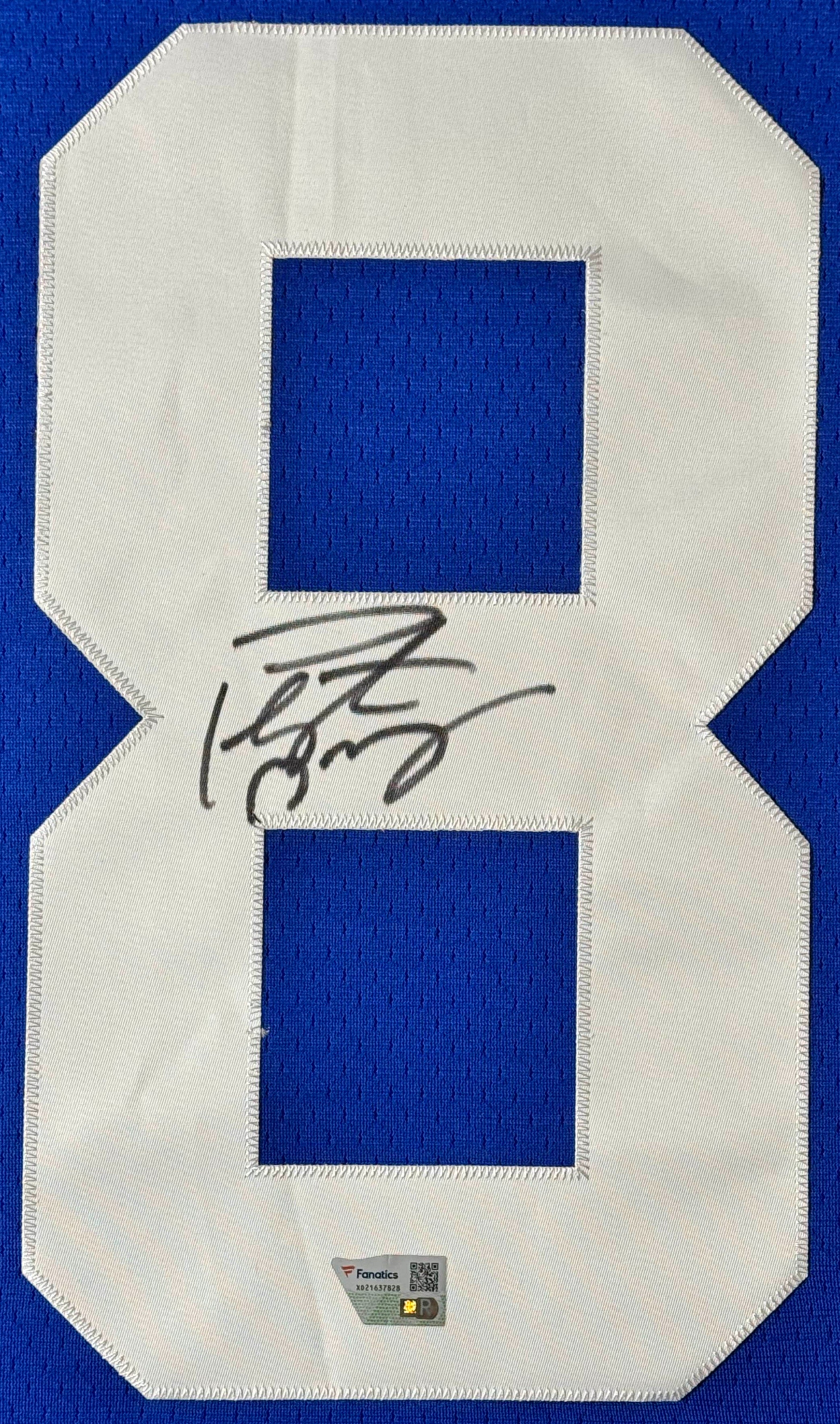 Peyton Manning Signed Indianapolis Colts Mitchell & Ness Jersey Framed Fanatics COA - Close up of Number
