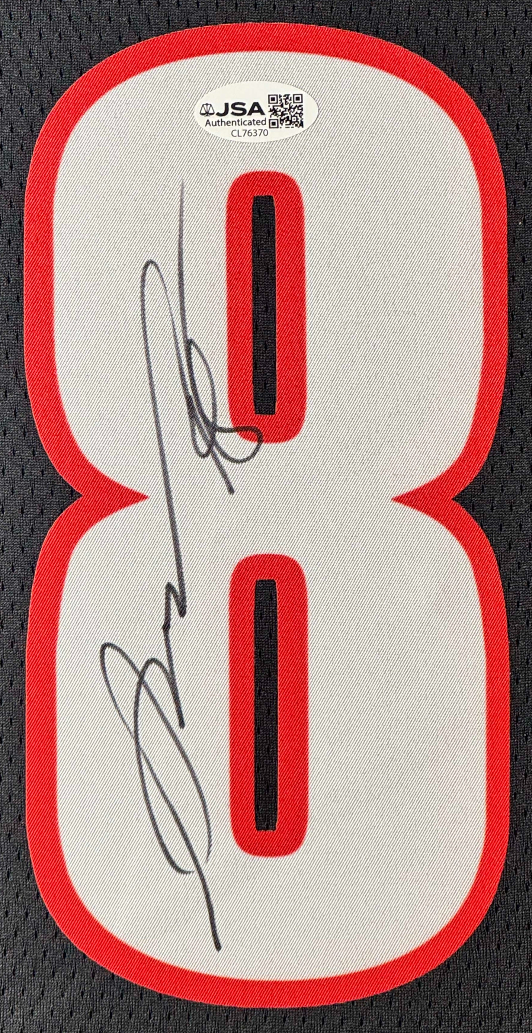 Deni Avdija Signed Portland Trailblazers Nike Jersey Framed JSA COA - LOA photo