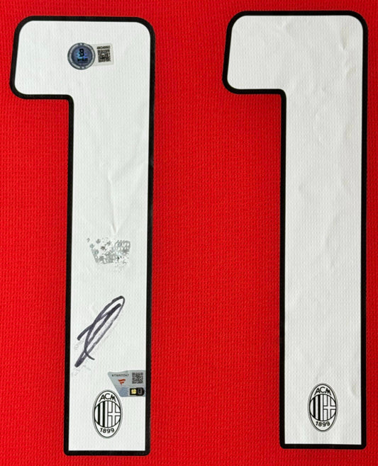 Zlatan Ibrahimović Signed AC Milan Puma Jersey Framed Fanatics & Beckett COA - Close up of Number