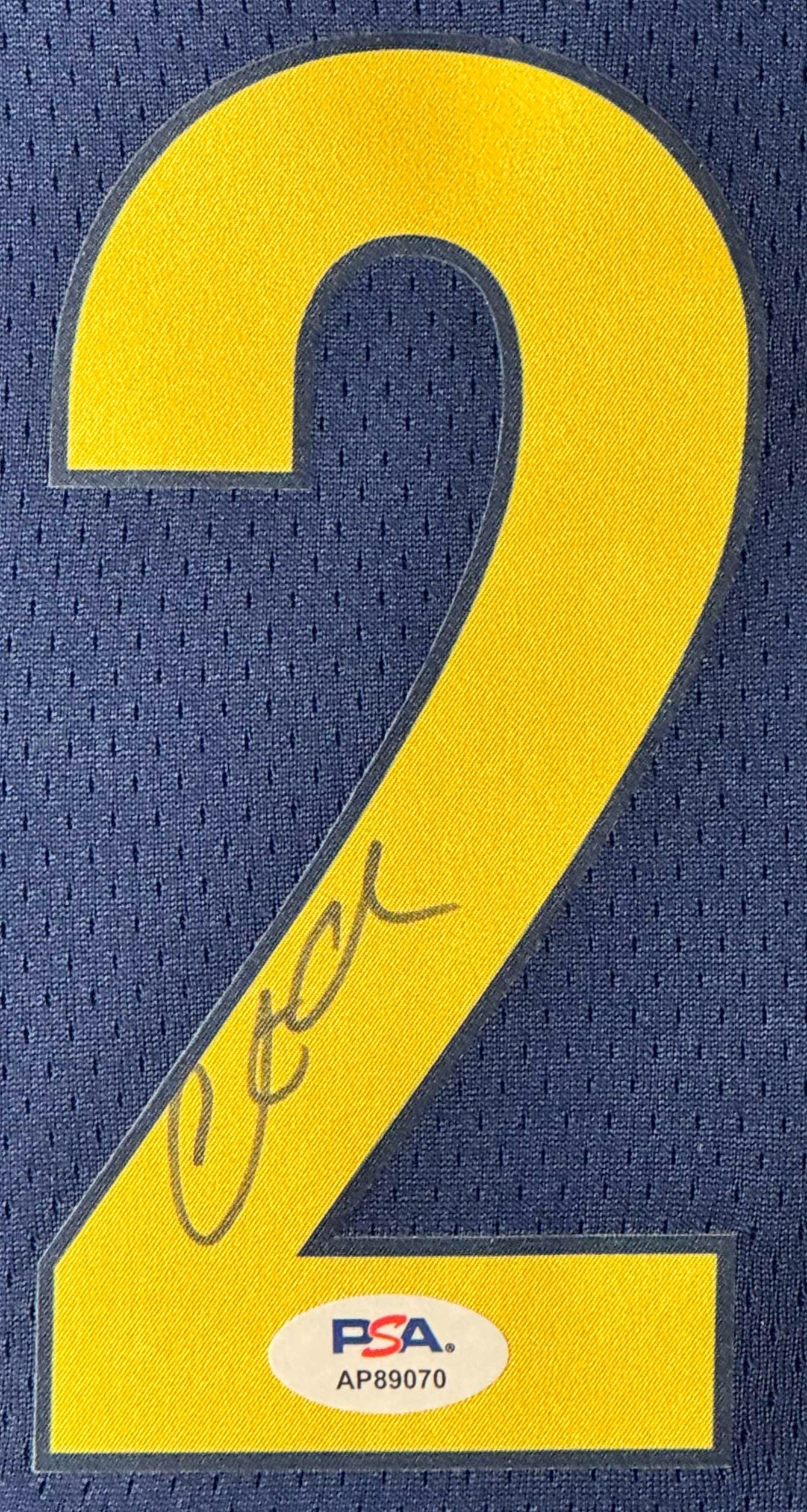 Caitlin Clark Signed Indiana Fever Nike Jersey Framed PSA COA - Close up of Number