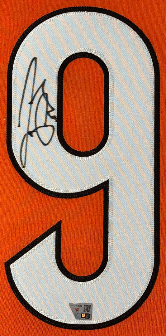 Joe Burrow Signed Cincinnati Bengals Nike Jersey Framed Fanatics COA - Close up of Number