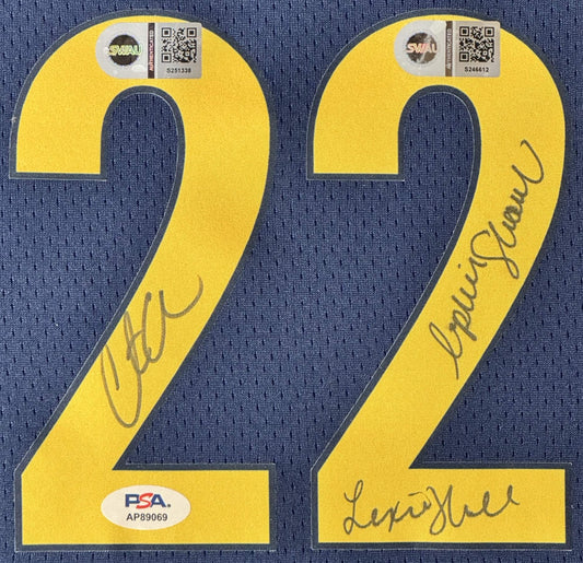 Caitlin Clark, Sophie Cunningham, And Lexie Hull Signed Indiana Fever Nike Jersey Framed PSA & SWAU COA - Close up of Number