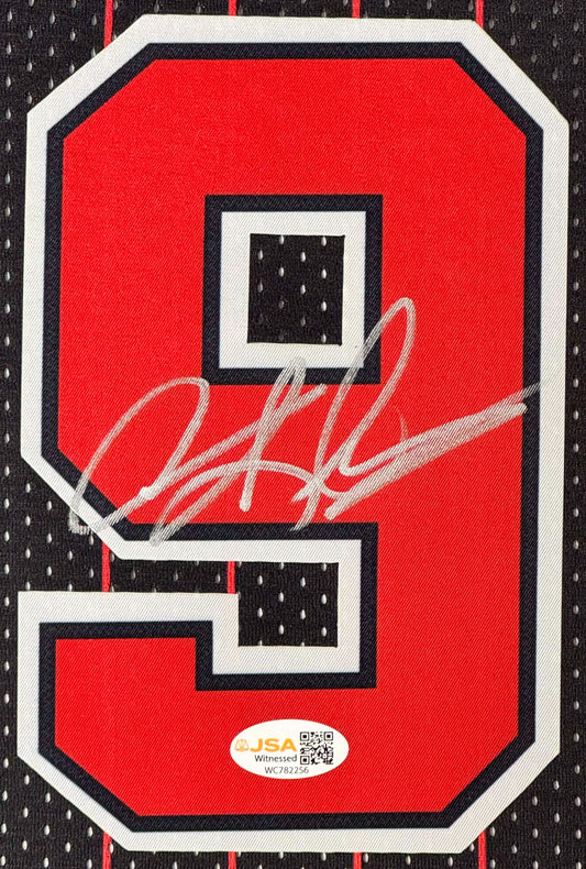 Dennis Rodman Signed Chicago Bulls Mitchell & Ness Jersey Framed JSA COA - Close up of Number