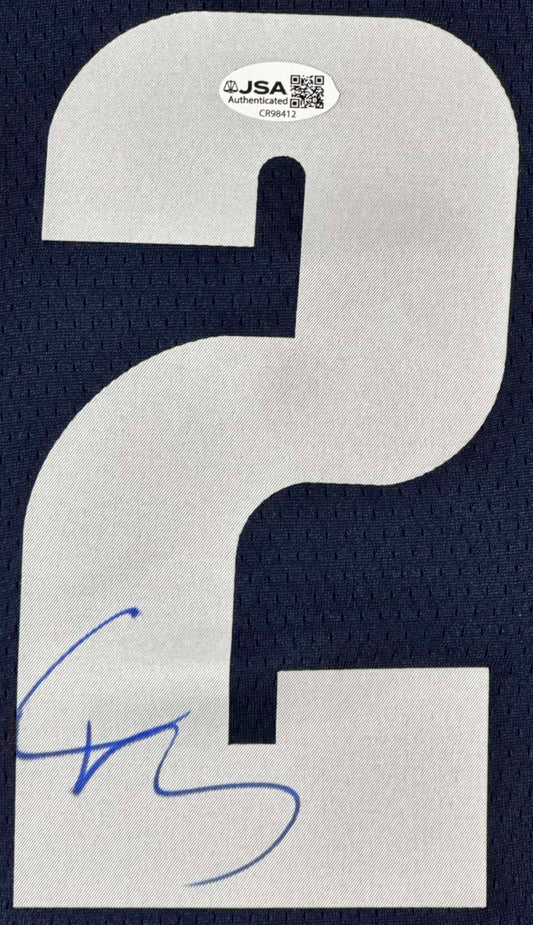 Cooper Flagg Signed Dallas Mavericks Nike Jersey Framed JSA COA - Close up of Number