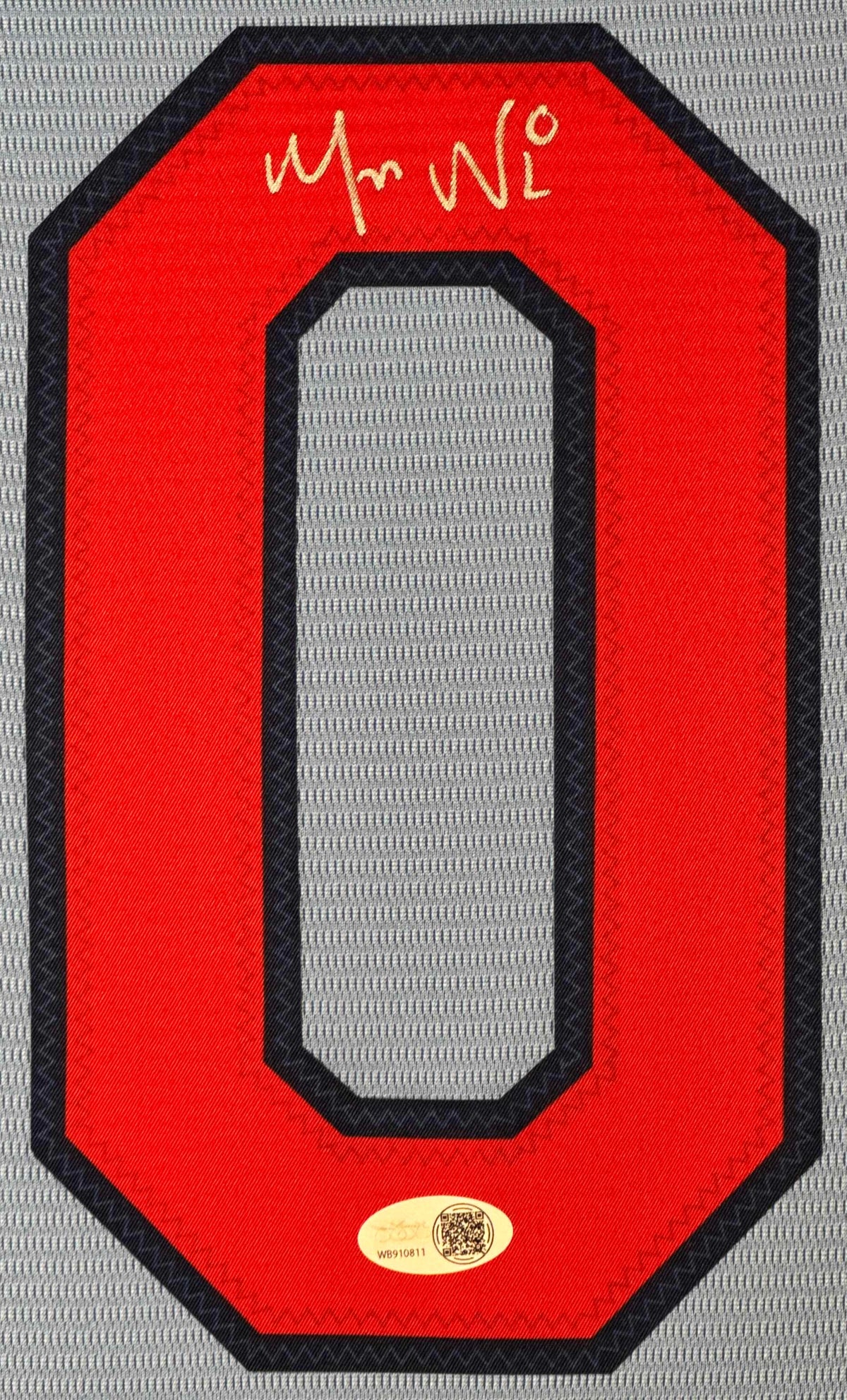 Masyn Winn Signed St. Louis Cardinals Nike Jersey Framed JSA COA - Close up of Number