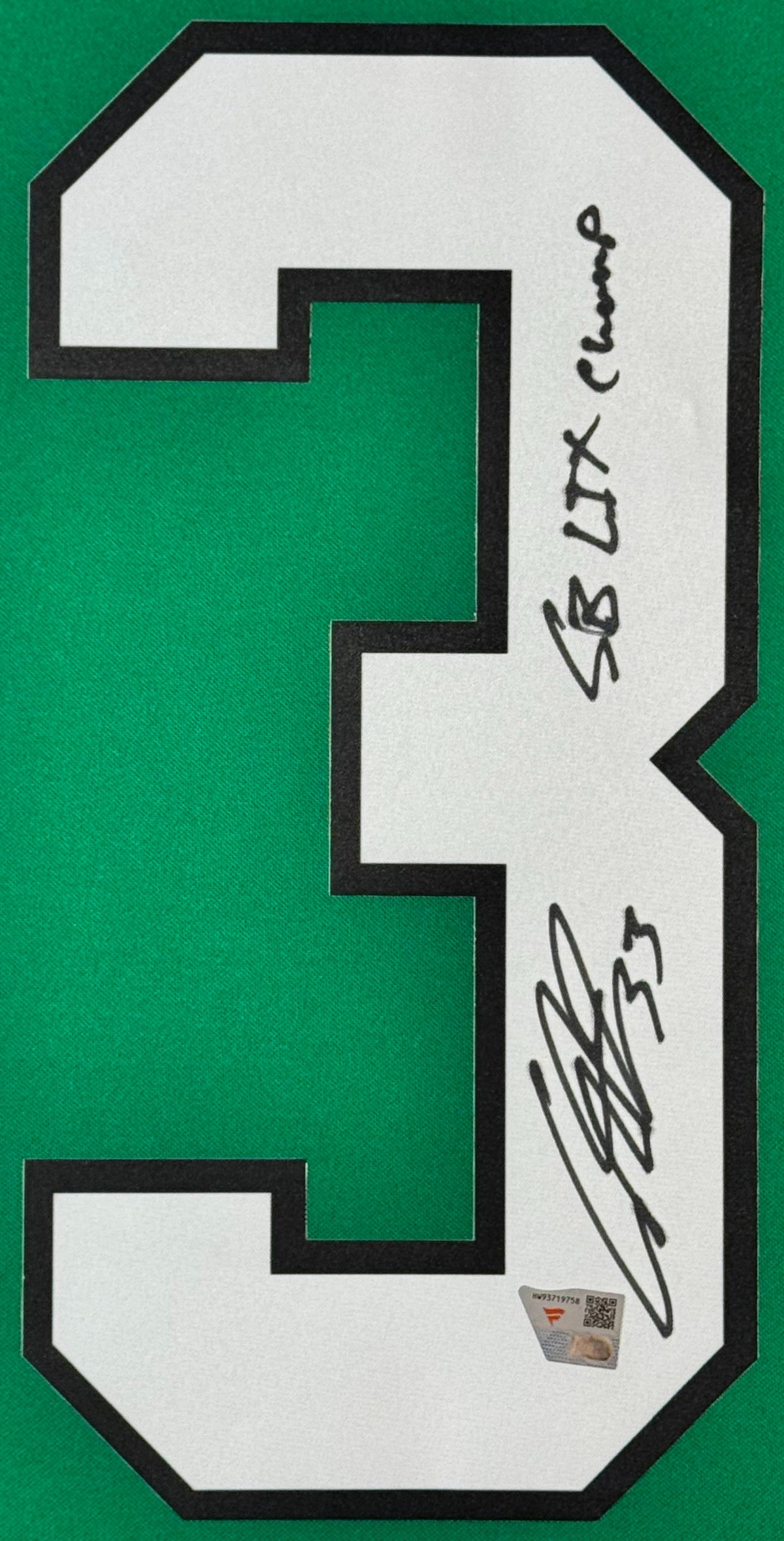 Cooper DeJean Signed Philadelphia Eagles Nike Jersey Framed Fanatics COA INSCRIBED - Close up of Number