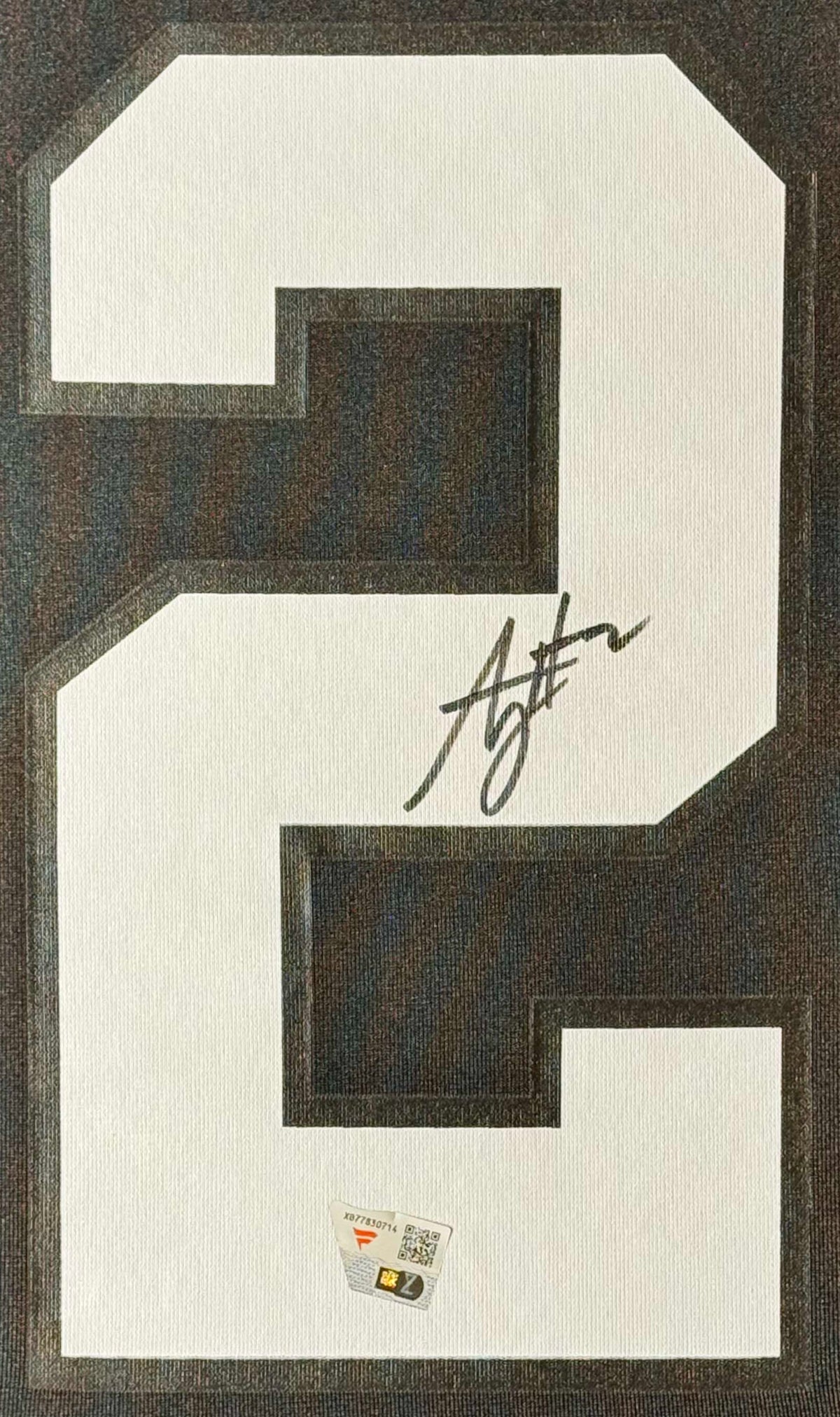 Ashton Jeanty Signed Las Vegas Raiders Nike Jersey Framed Fanatics COA - Close up of Number