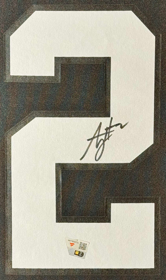 Ashton Jeanty Signed Las Vegas Raiders Nike Jersey Framed Fanatics COA - Close up of Number