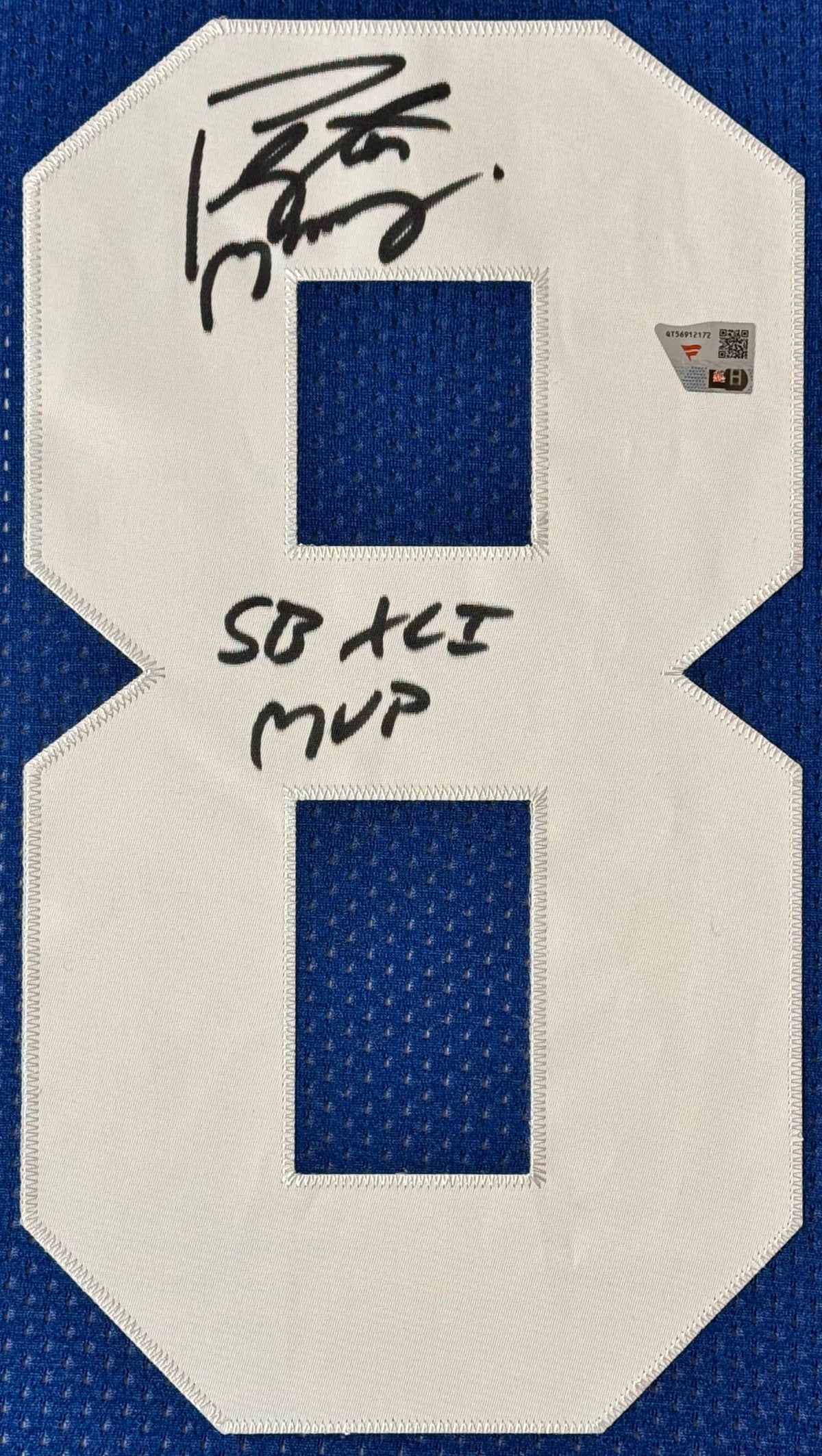 Peyton Manning Signed Indianapolis Colts Mitchell & Ness Jersey Framed Fanatics COA INSCRIBED - Close up of Number