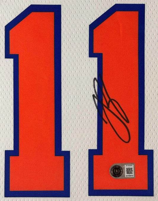 Jalen Brunson Signed New York Knicks Nike Jersey Framed Beckett COA - Close up of Number