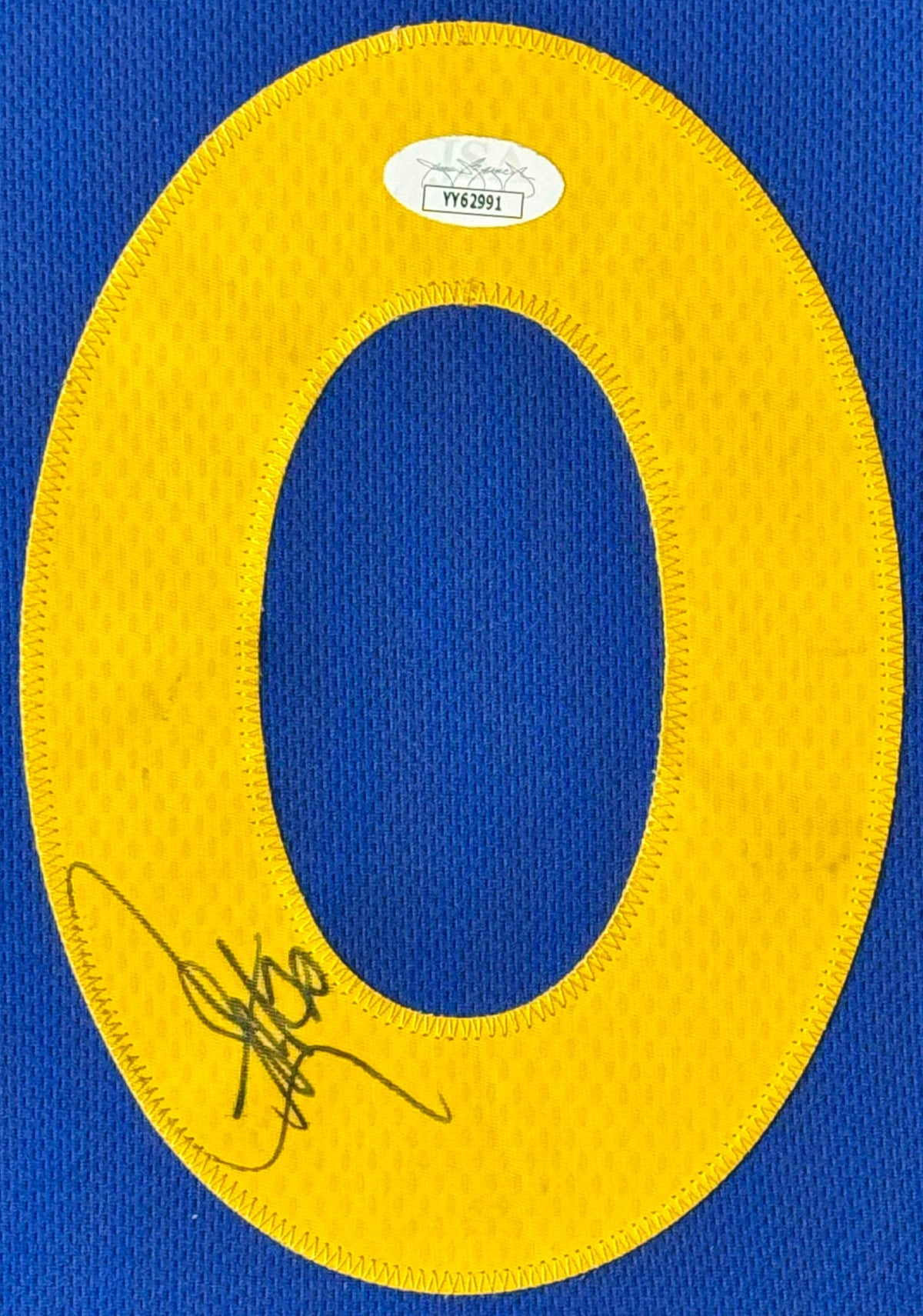 Stephen Curry Signed Golden State Warriors Adidas Jersey Framed JSA LOA & COA - Close up of Number