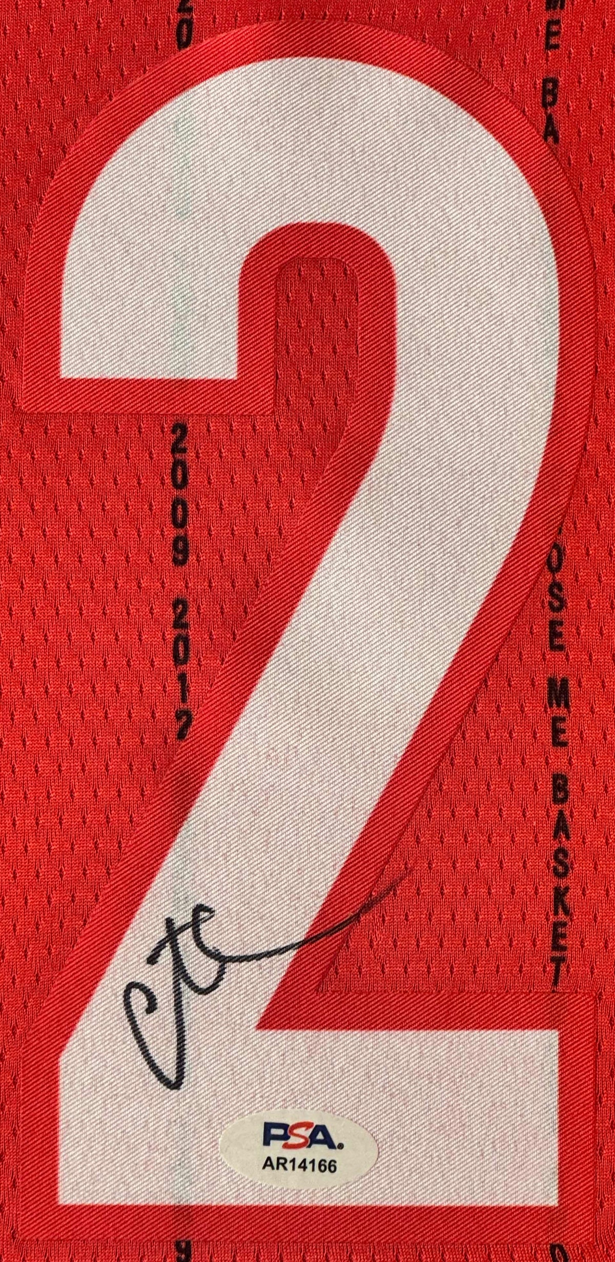 Caitlin Clark Signed Indiana Fever Nike Jersey Framed PSA COA - Close up of Number