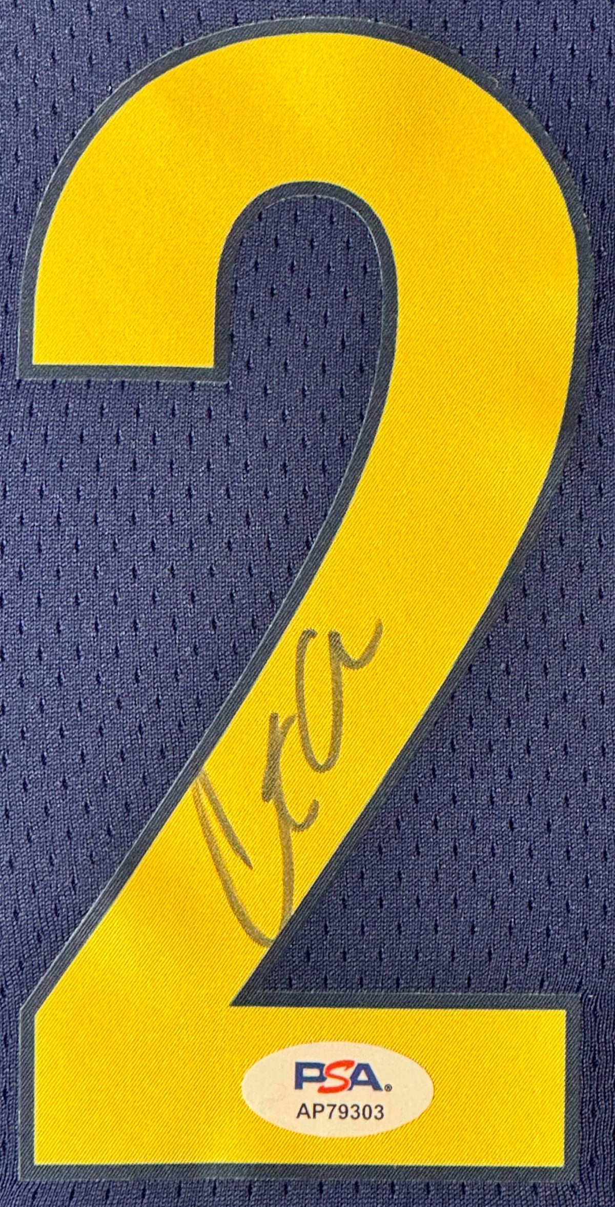 Caitlin Clark Signed Indiana Fever Nike Jersey Framed PSA COA - Close up of Number