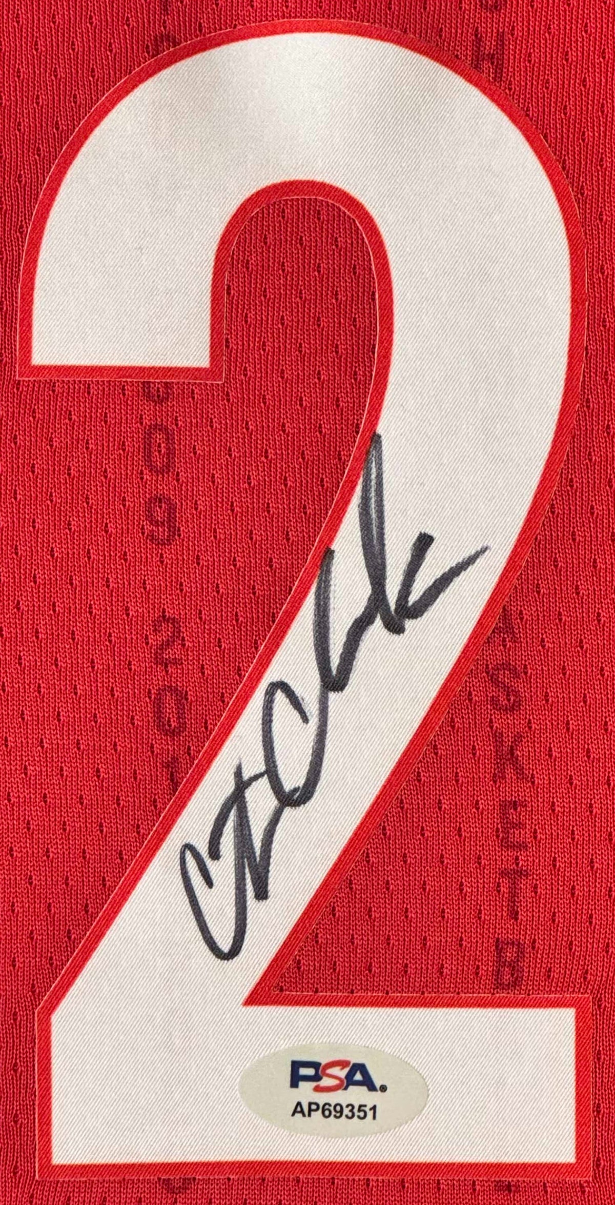 Caitlin Clark Signed Indiana Fever Nike Jersey Framed PSA COA - Close up of Number