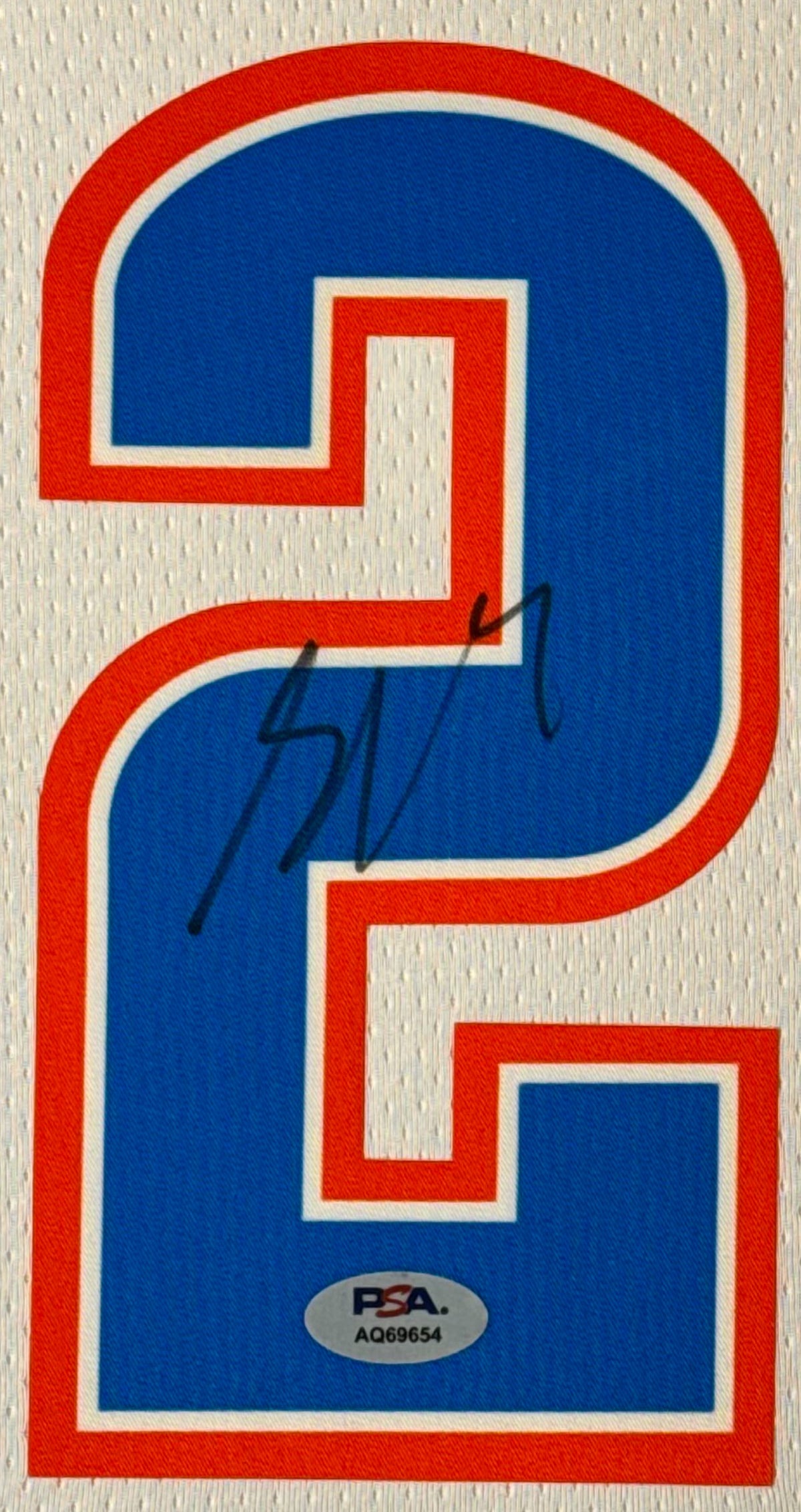 Shai Gilgeous-Alexander Signed Oklahoma City Thunder Nike Jersey Framed PSA COA - Close up of Number