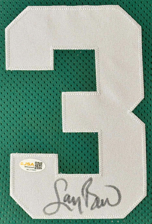 Larry Bird Signed Boston Celtics Jersey Framed JSA COA - Close up of Number