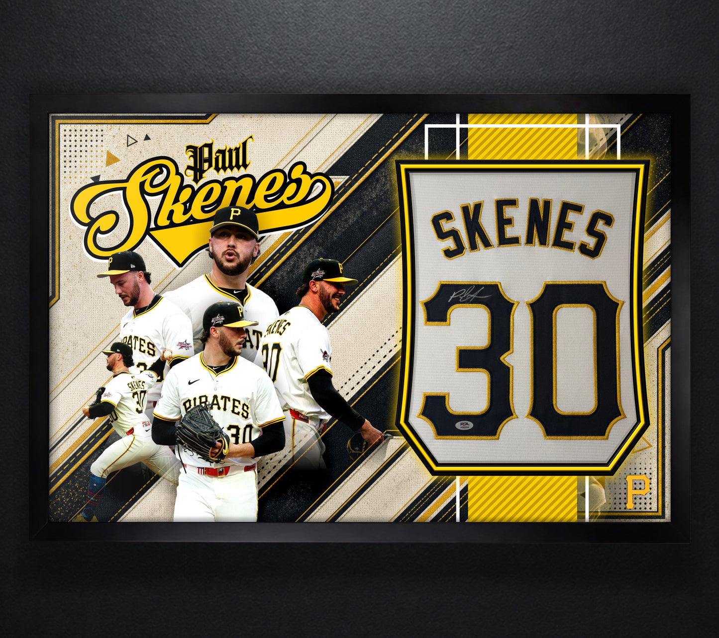 Paul Skenes Signed Pittsburgh Pirates Nike Jersey Framed PSA COA - Photo of frame