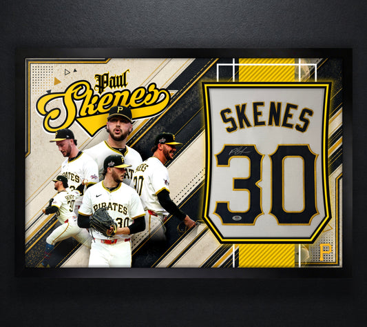 Paul Skenes Signed Pittsburgh Pirates Nike Jersey Framed PSA COA - Photo of frame