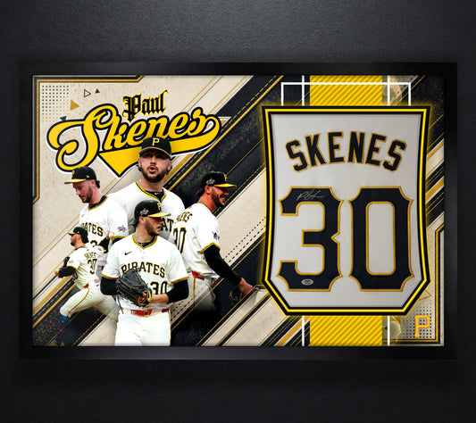 Paul Skenes Signed Pittsburgh Pirates Nike Jersey Framed PSA COA - Photo of frame