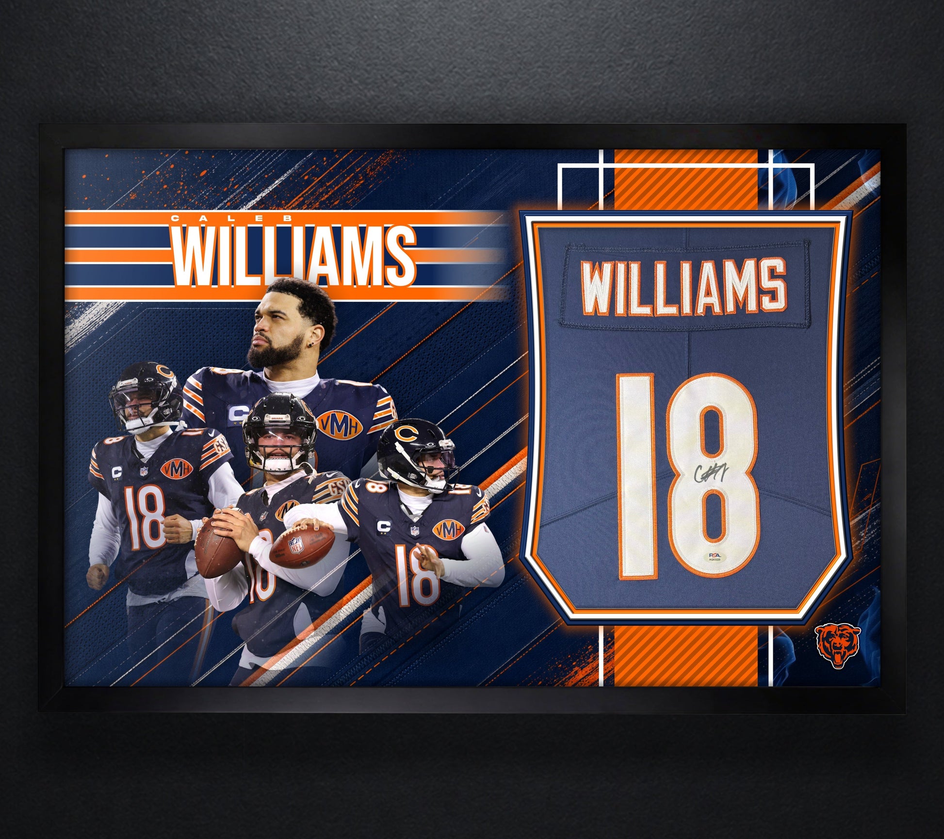 Caleb Williams Signed Chicago Bears Nike Jersey Framed PSA COA - Photo of frame