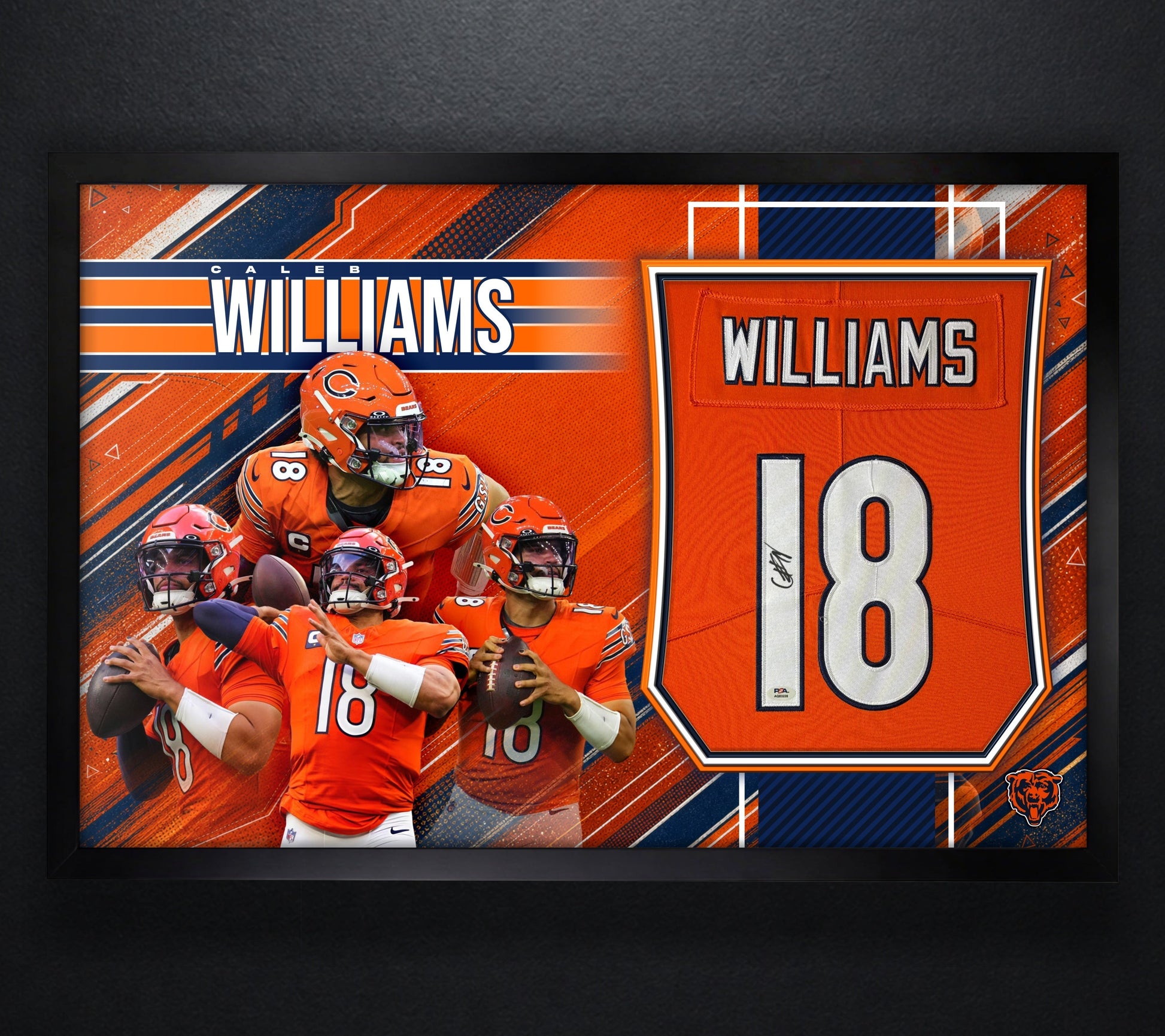 Caleb Williams Signed Chicago Bears Nike Jersey Framed PSA COA - Photo of frame