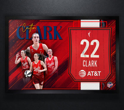 Caitlin Clark Signed Indiana Fever Nike Jersey Framed PSA COA - Photo of frame