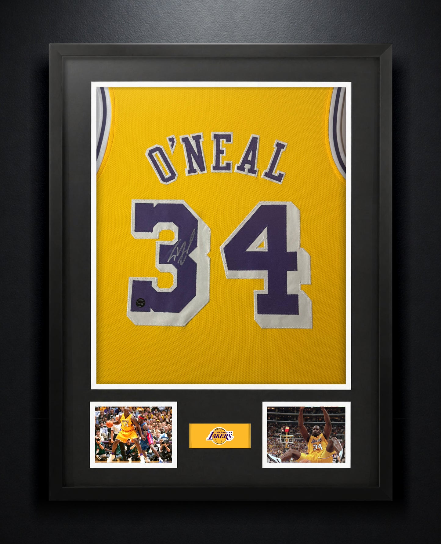 Shaquille O'Neal Signed Los Angeles Lakers Jersey Framed Authentic Ink COA - Photo of frame