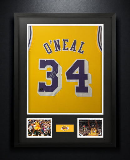 Shaquille O'Neal Signed Los Angeles Lakers Jersey Framed Authentic Ink COA - Photo of frame
