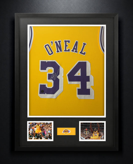 Shaquille O'Neal Signed Los Angeles Lakers Jersey Framed Authentic Ink COA - Photo of frame
