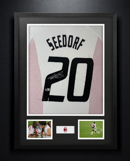Clarence Seedorf Signed AC Milan Adidas Jersey Framed Beckett COA