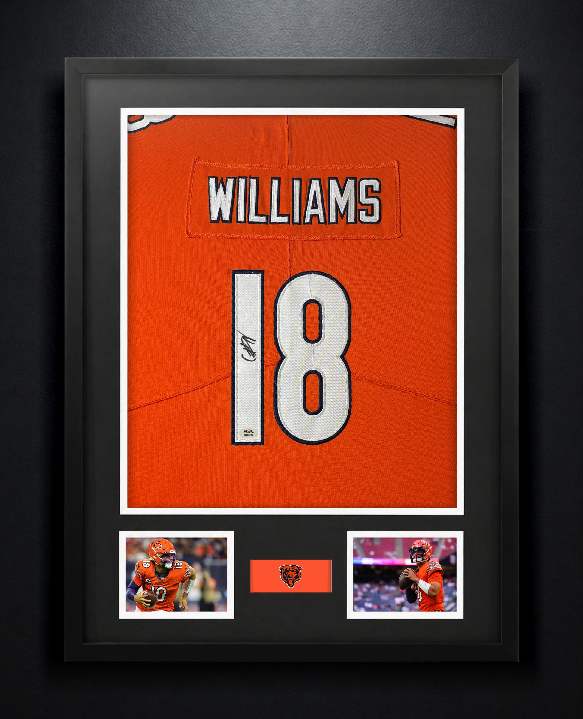 Caleb Williams Signed Chicago Bears Nike Jersey Framed PSA COA - Photo of frame