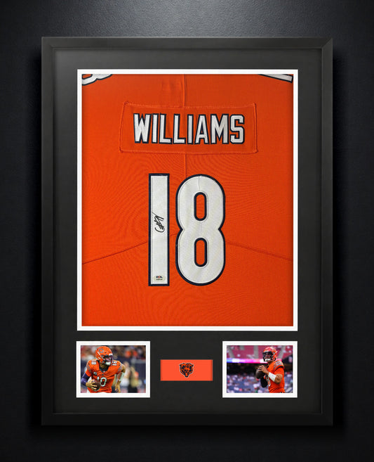 Caleb Williams Signed Chicago Bears Nike Jersey Framed PSA COA - Photo of frame