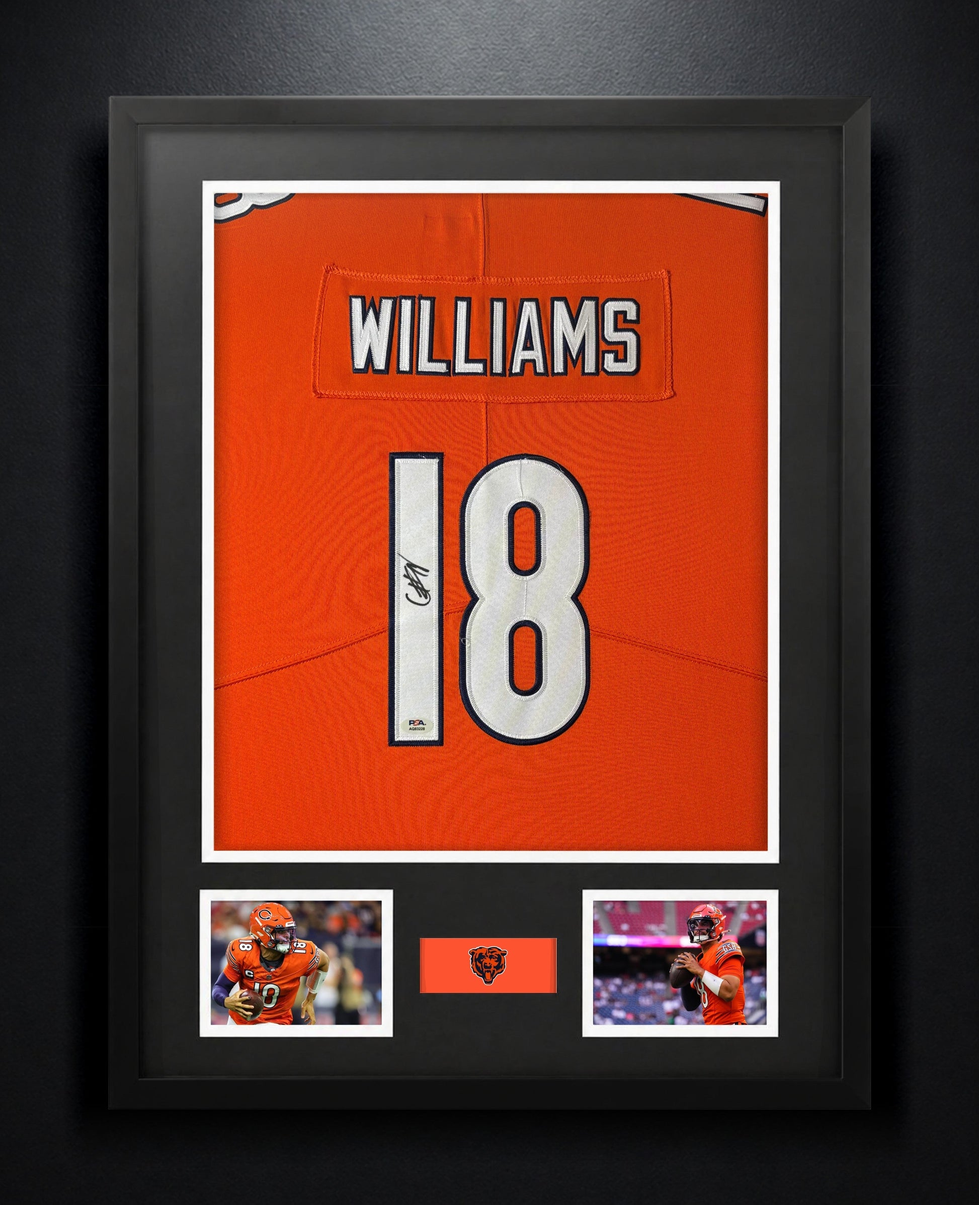Caleb Williams Signed Chicago Bears Nike Jersey Framed PSA COA - Photo of frame
