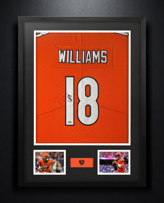 Caleb Williams Signed Chicago Bears Nike Jersey Framed PSA COA - Photo of frame