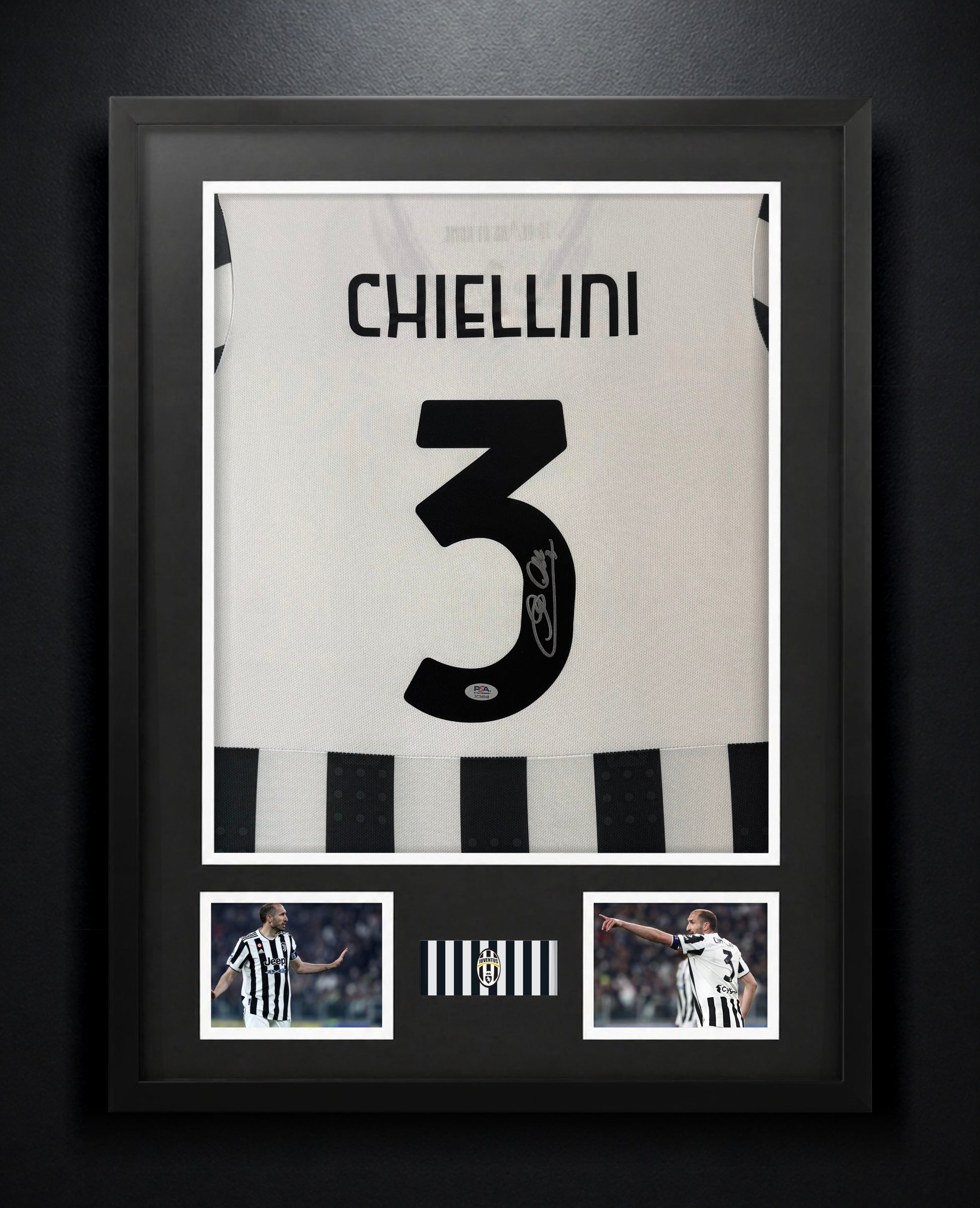 Giorgio Chiellini Signed Juventus Adidas Jersey Framed PSA COA - Photo of frame