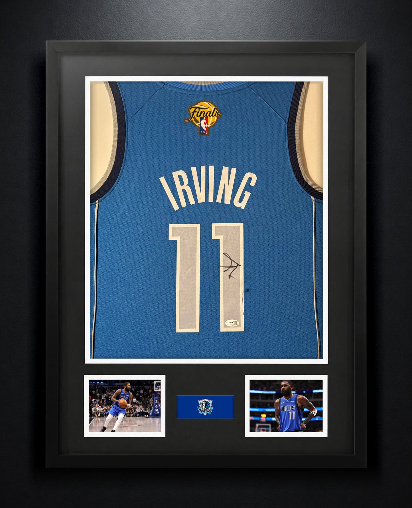 Kyrie Irving Signed Dallas Mavericks Nike Jersey Framed JSA COA - Photo of frame