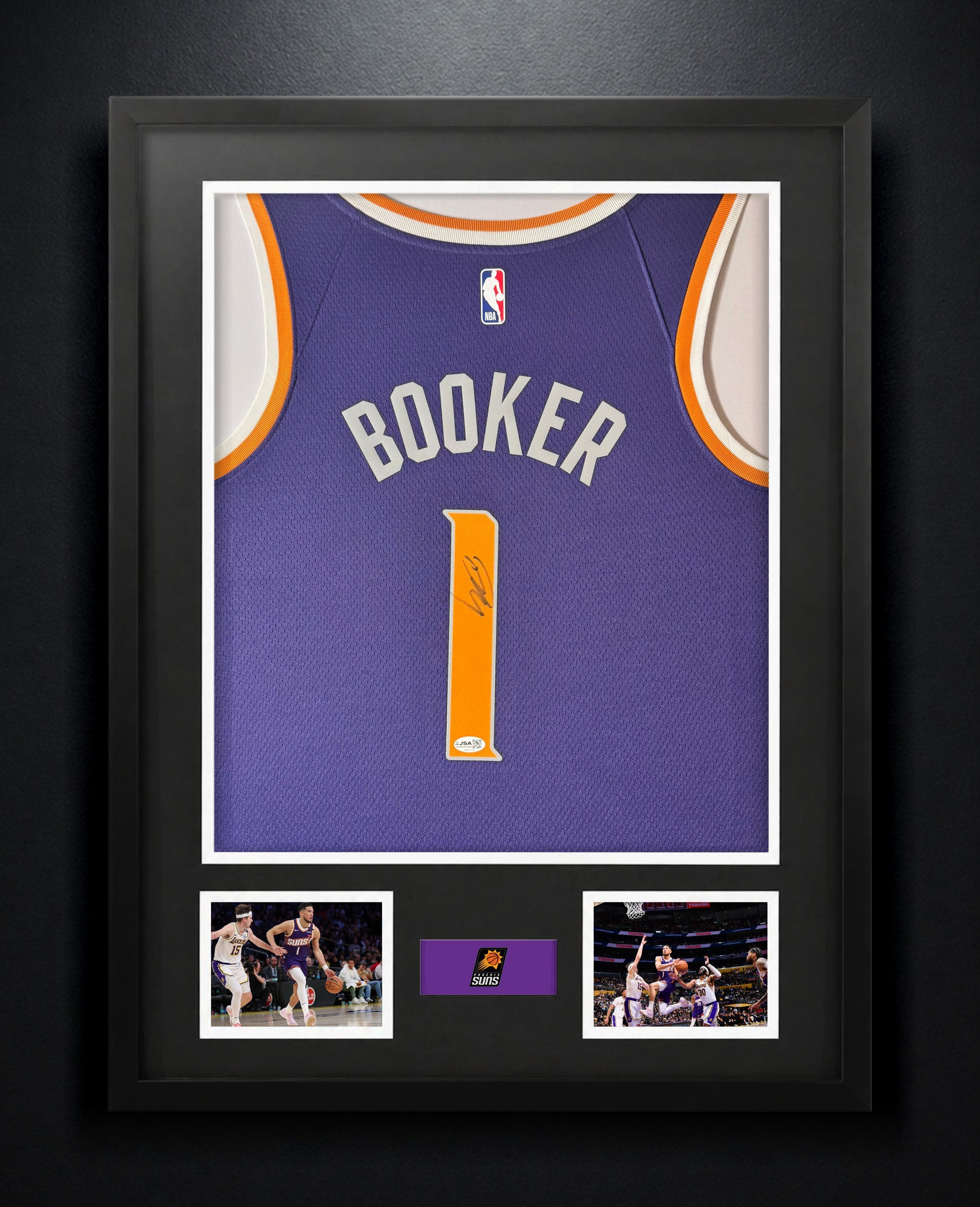Devin Booker Signed Phoenix Suns Nike Jersey Framed JSA COA - Photo of frame
