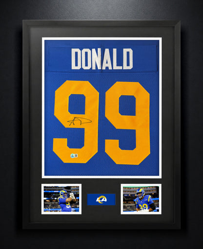 Aaron Donald Signed Los Angeles Rams Jersey Framed Beckett COA - Photo of frame