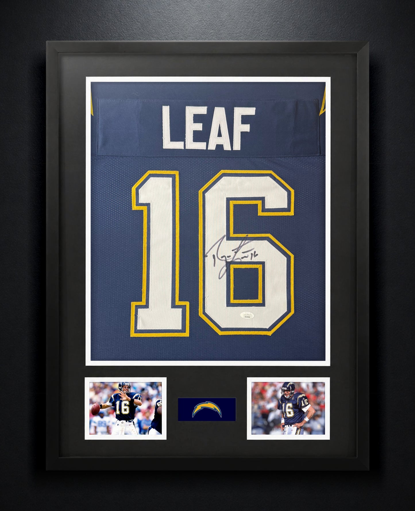 Ryan Leaf Signed San Diego Chargers Jersey Framed JSA COA - Photo of frame