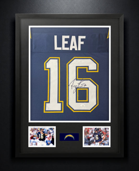 Ryan Leaf Signed San Diego Chargers Jersey Framed JSA COA - Photo of frame