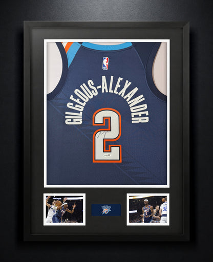 Shai Gilgeous-Alexander Signed Oklahoma City Thunder Nike Jersey Framed JSA COA - Photo of frame