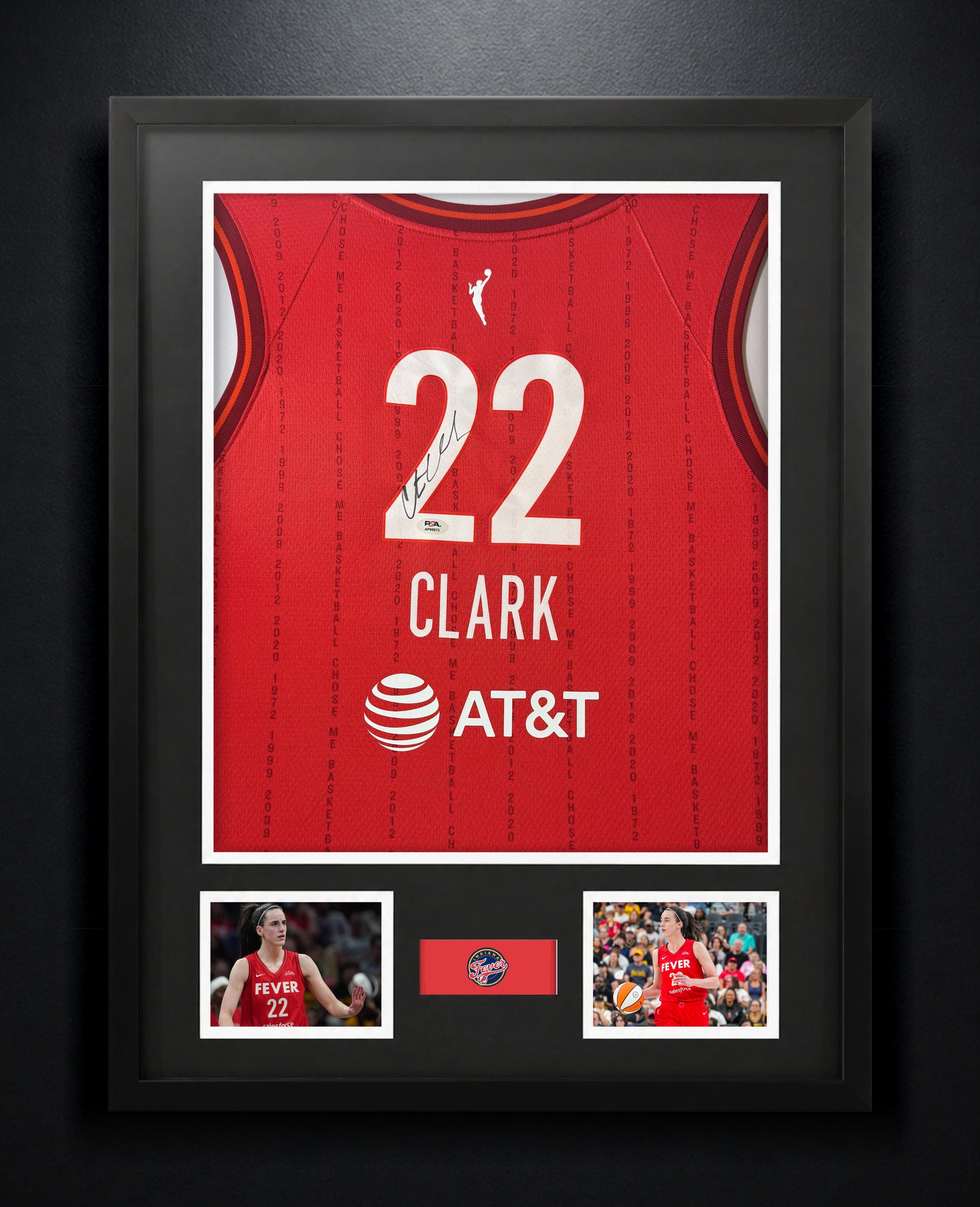 Caitlin Clark Signed Indiana Fever Nike Jersey Framed PSA COA - Photo of frame