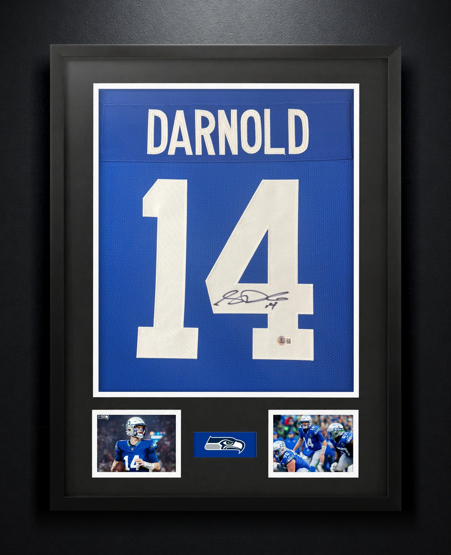Sam Darnold Signed Seattle Seahawks Jersey Framed Beckett COA - Photo of frame