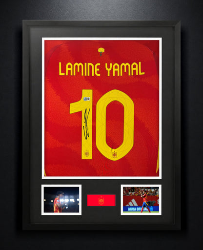 Lamine Yamal Signed Spain Adidas Jersey Framed Beckett COA - Photo of frame