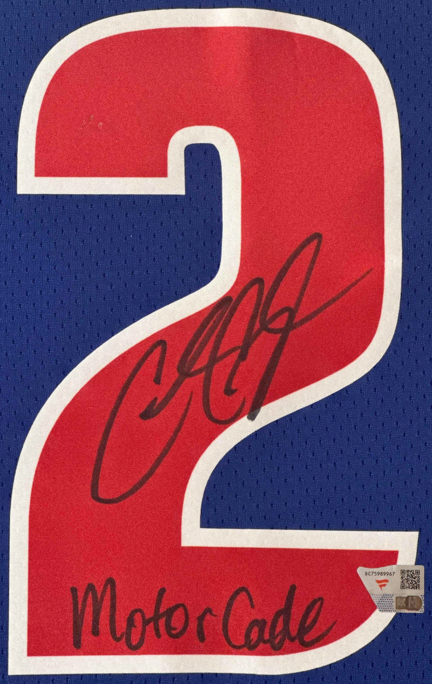 Cade Cunningham Signed Detroit Pistons Nike  Jersey Framed Fanatics COA INSCRIBED - Close up of Number